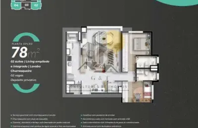 Apartamento com 2 quartos à venda na avenida lucianinho melli, vila osasco, osasco, 78 m2 por r$ 863.000