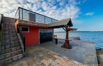Casa fundos lagoa c/ 5 quartos em balneário barra do sul - bairro pinheiros