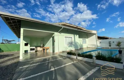 Casa averbada 3 dormitórios 100m do mar - balneário barra do sul-salinas