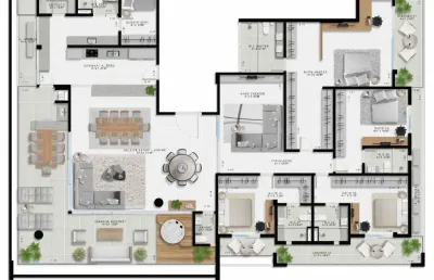 Cobertura no le gran com 340m² linear - cobertura nova na ponta negra