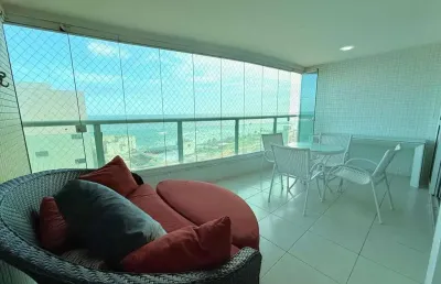 Terrazzo ondina 98m², climatizado, varanda gourmet, móveis planejados, vista mar, 1 suíte, 2/4, área de serviço, 2 vagas. agende sua visita!