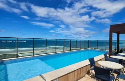 Apartamento frente mar para venda em salvador, boca do rio, 1 dormitório, 1 suíte, 2 banheiros, 2 vagas