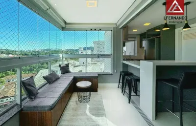 Apartamento mobiliado com 3 dormitórios, sendo 1 suíte à venda, 101 m² por r$ 899.000 - velha - blumenau/sc
