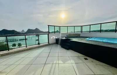 Apartamento/cobertura 4 suítes, 3 vagas,frente mar, charitas niterói