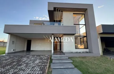 Casa de alto padrão em condomínio fechado com 3 dormitórios para alugar próximo ao centro de cambé-pr, 211 m² por r$ 7.000/mês