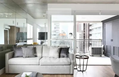 Apartamento mobilado com 1 quarto, para alugar no brooklin, são paulo-sp.