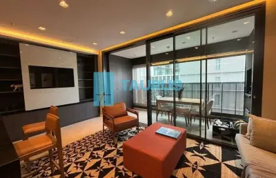 Apartamento para locação, 1 suíte, 2 vagas, mobiliado, 77m², jardim das acácias.