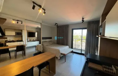 Studio para locação, 1 dormitório, mobiliado, 32m², moema.