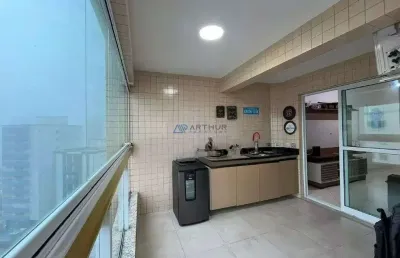 Apartamento à venda em praia grande,2 quartos,1 suíte,varanda gourmet, vista mar