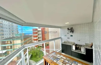 Apartamento à venda em praia grande mobiliado com vista mar sendo 2 dorms