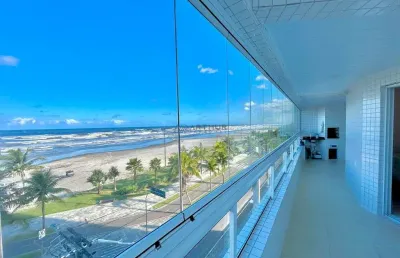 Apartamento à venda em praia grande frente mar 3 dorms sendo 1 suíte, 2 vagas