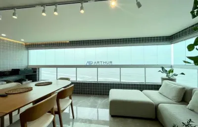 Apartamento a venda em praia grande no bairro caiçara com 3 quartos  frente mar