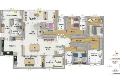 Apartamento alto padrão epic nova petrópolis patriani para venda, 4 dorm(s), 4 suite(s), 4 vaga(s), 203 m²