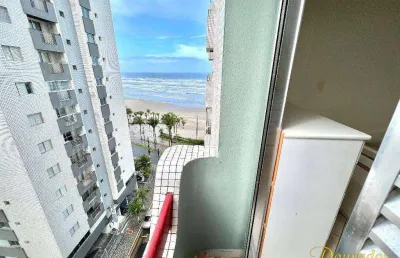 Apto 2 dorm(s), porteira fechada,  no caiçara em praia grande. frente mar, vista mar.