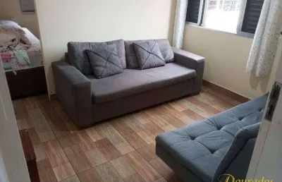 Kit dividida, 33m², 1º andar, 1 vaga, no caiçara em praia grande - sp.