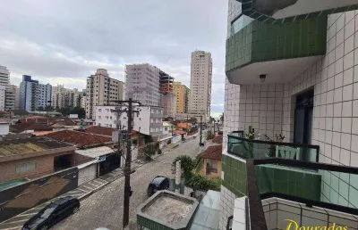 Apartamento de 2 dormitórios com sacada, vista mar,  na aviação em praia grande .