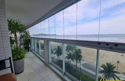 Apto de alto padrão, 3 dorm(s), sendo 2 suítes, 175m², varanda gourmet com vista frente mar na aviação em praia grande sp.