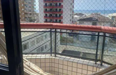 Apto de 1 dormitório com sacada vista mar, mobiliado, 55m², tupi em praia grande sp