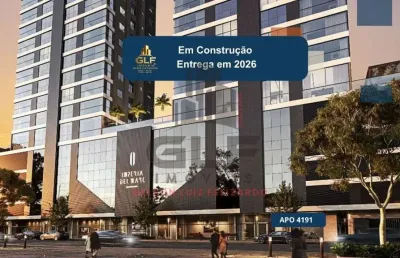 Apto lançamento em itapema/sc bairro meia praia, sendo 164m² de área privativa, 4 suítes, 25 vagas de garagem área de lazer completa