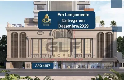 Apto lançamento em itapema/sc bairro meia praia, com 185.2m², sendo 4 suítes, 3 vagas de garagem, área de lazer completa