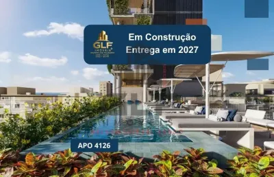 Apto em construção em itapema/sc bairro meia praia, com 178m² área privativa sendo  4 suítes, 3 vagas de garagem, área de lazer completa