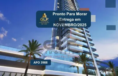 Apto pronto em itapema/sc com 114,75m² área privativa, sendo 3 suítes, 2 vagas de garagem, área de lazer completa