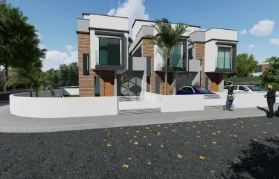 Casa sobrado sendo 3 dormitórios/ quartos com 1 suíte no bairro bela vista - palhoça com 82 m²