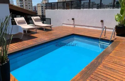 Cobertura mobiliada - com 4 dormitórios/3suítes  à venda, 364 m²  - moema - são paulo/sp