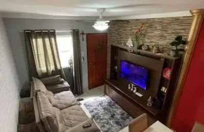 Casa de condomínio à venda em praia grande, tude bastos, com 2 quartos, 75,00m²