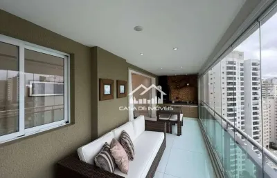 Vende ou aluga apartamento de 120m² com 3 suítes, 2 vagas, semi-mobiliado com churrasqueira na varanda gourmet