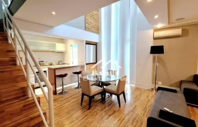 Aluga apartamento duplex mobiliado, com 1 suite com closet, 2 vagas e lazer, no panamby.