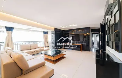 Aluga apartamento com 178m², varanda gourmet, 3 suítes e 3 vagas, no brooklin
