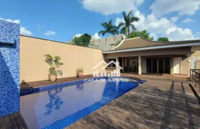 Vende ou aluga casa ampla com piscina, churrasqueira e 4 suítes e várias salas, no jardim leonor.