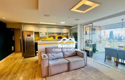 Aluga apartamento mobiliado, 1 dormitório, 1 suíte, varanda gourmet, lazer completo, brooklin