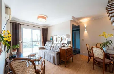 Vende cobertura duplex com 2 suítes, 1 dormitório, 3 vagas, churrasqueira privativa e lazer no panamby.