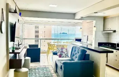 Apartamento com 70m² com 2 dormitórios sendo 1 suíte, na praia da enseada - guarujá