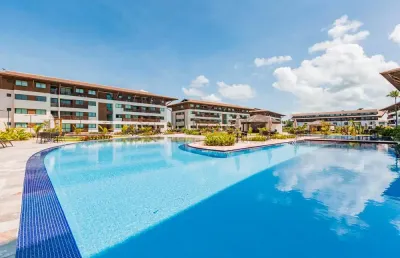 Lindo apartamento mobiliado de 3 quartos, varanda e lazer completo em porto de galinhas
