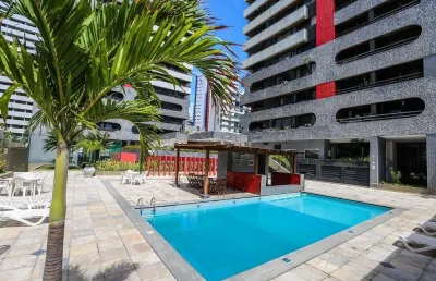 Excelente apartamento mobiliado em boa viagem com lazer completo.