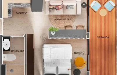 Excelente flat com varanda e cozinha localizado em porto de galinhas
