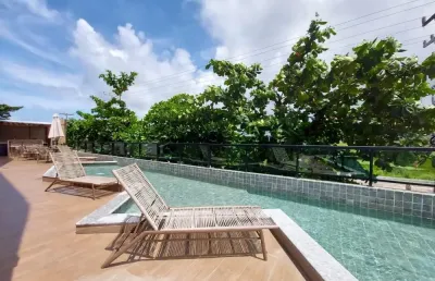 Excelente flat localizado na praia de porto de galinhas a 100m do mar, com 25,90m².