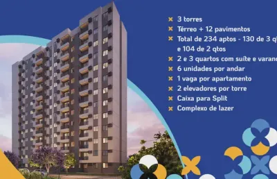 Candeias candeias life club apartamento 2 ou 3 quartos sendo 1 suíte, varanda, 1 vaga