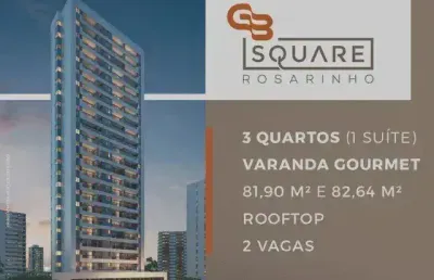 Square rosarinho| lindo gabriel bacelar na zn | financie 90% do valor | 82m | 3 quartos