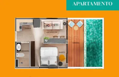 Apartamento com 1 quarto à venda na avenida portuaria, 126, porto de galinhas, ipojuca, 35 m2 por r$ 422.625