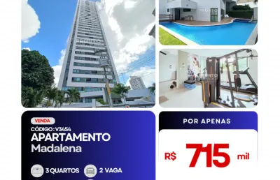 Apartamento com 3 quartos à venda na Rua Manoel Bernardes, 1, Madalena, Recife