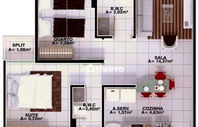Apartamento com 2 dormitórios à venda, 50 m² por r$ 314.720,24 - uruguai - teresina/pi
