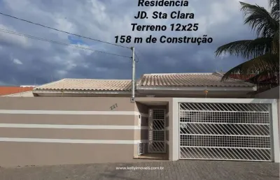 Casa para venda em presidente prudente, jardim santa clara, 3 dormitórios, 1 suíte, 2 banheiros, 3 vagas