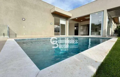 Casa térrea no marambaia com frente para o lago e área de preservação, 4 suítes e piscina – vinhedo sp