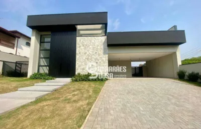 Casa nova térrea no condomínio marambaia – 3 suítes, piscina e espaço gourmet em vinhedo/sp