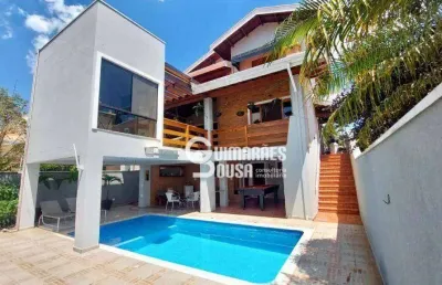 Sobrado alto padrão com piscina, espaço gourmet e 3 dormitórios- terras do oriente, valinhos/sp  (próx. vinhedo)