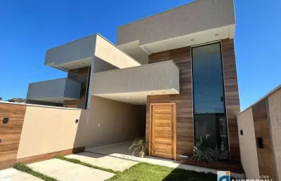 Excelente casa 3 quartos (1 suíte) estilo moderna, com churrasqueira no jd. atlântico leste